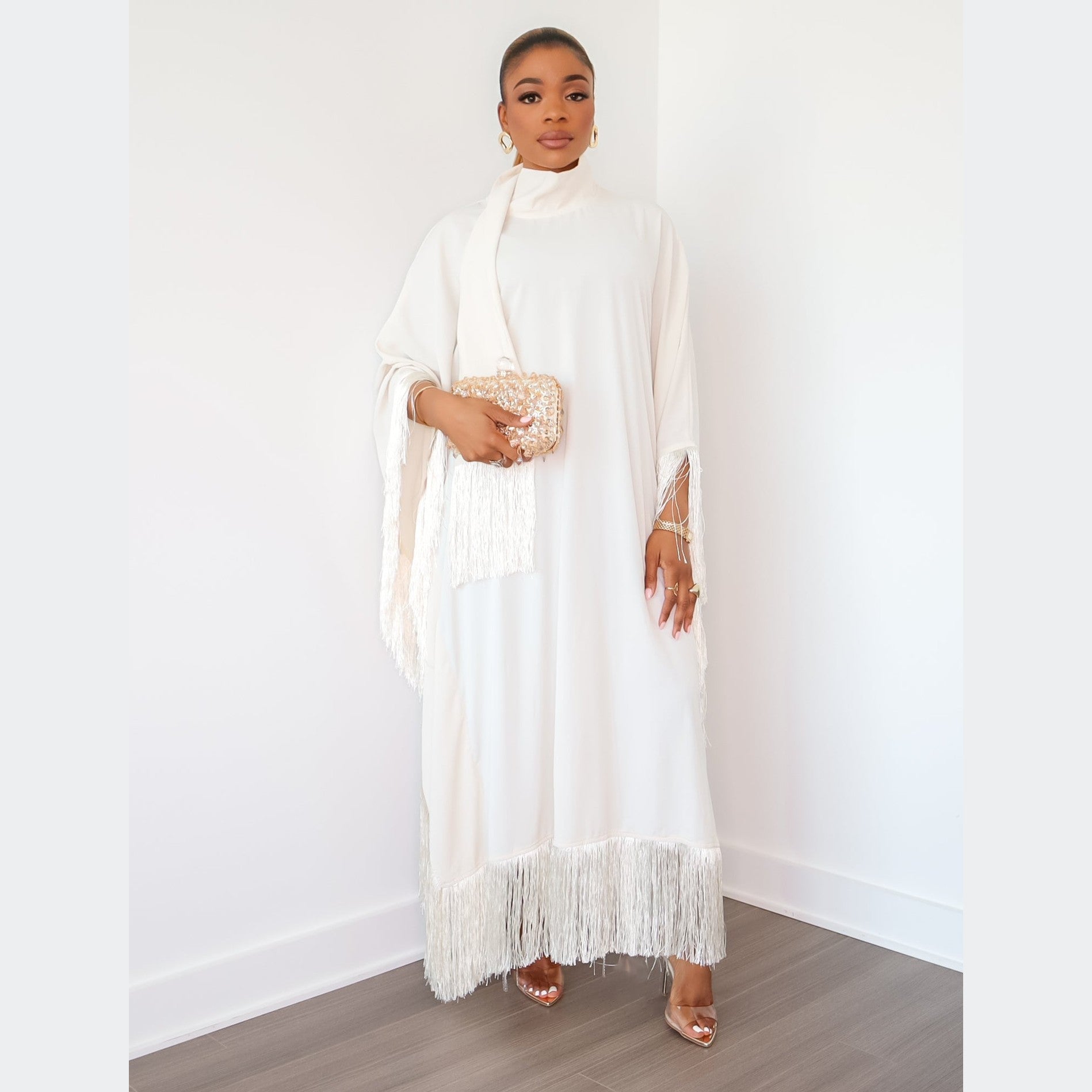 Queen Rania High-Neck Dress