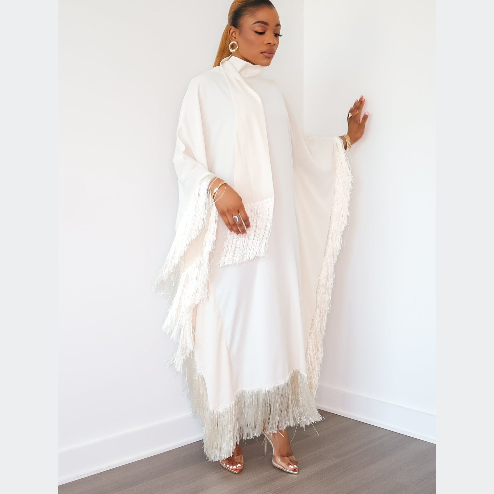 Queen Rania High-Neck Dress