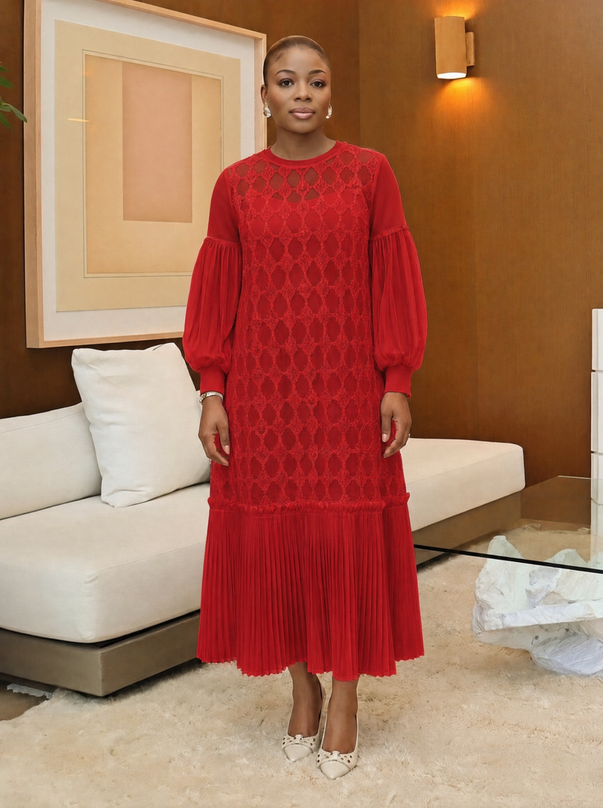 Selah Midi Dress (RED)