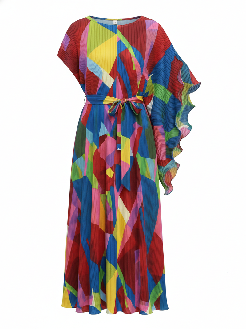 Velda Pleated Dress Blue