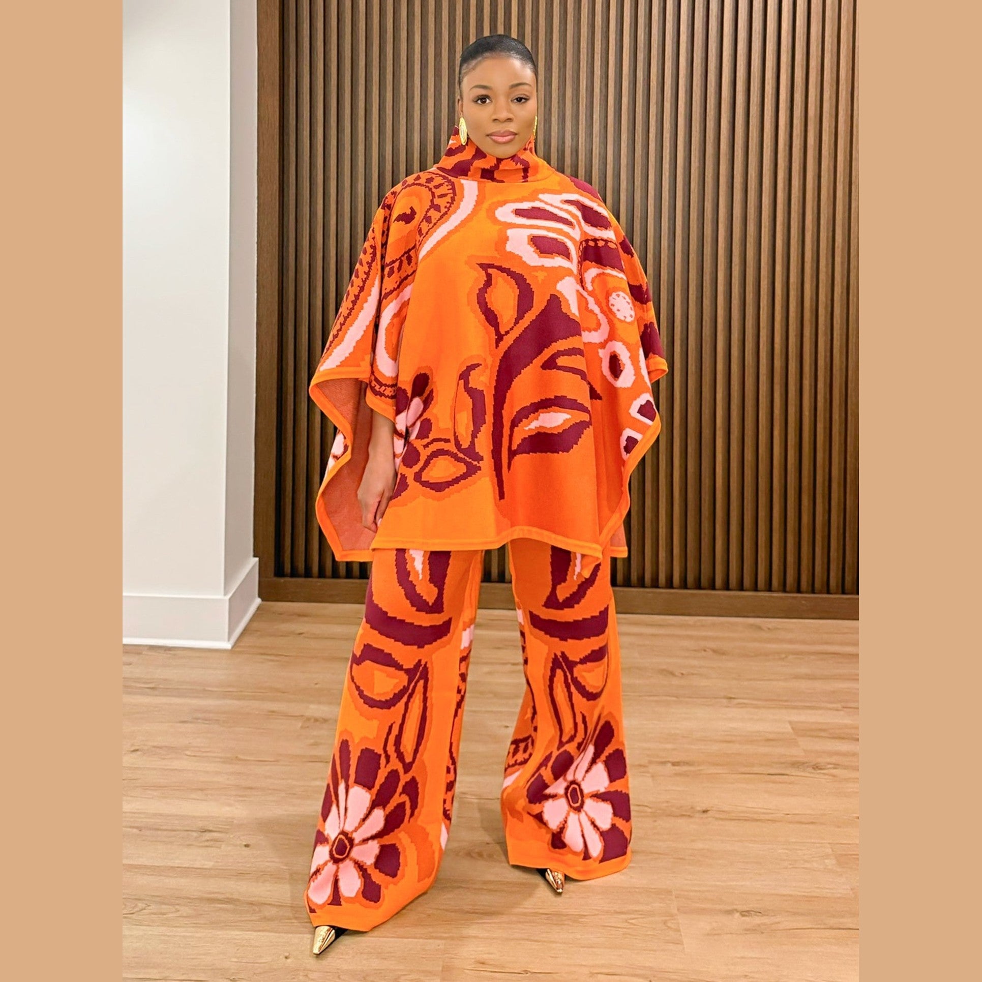 Viola Knit Poncho – Multicolor Knit Poncho Top