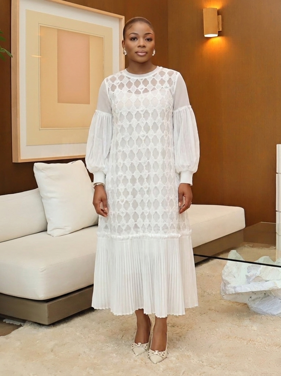 Selah Midi Dress (White)