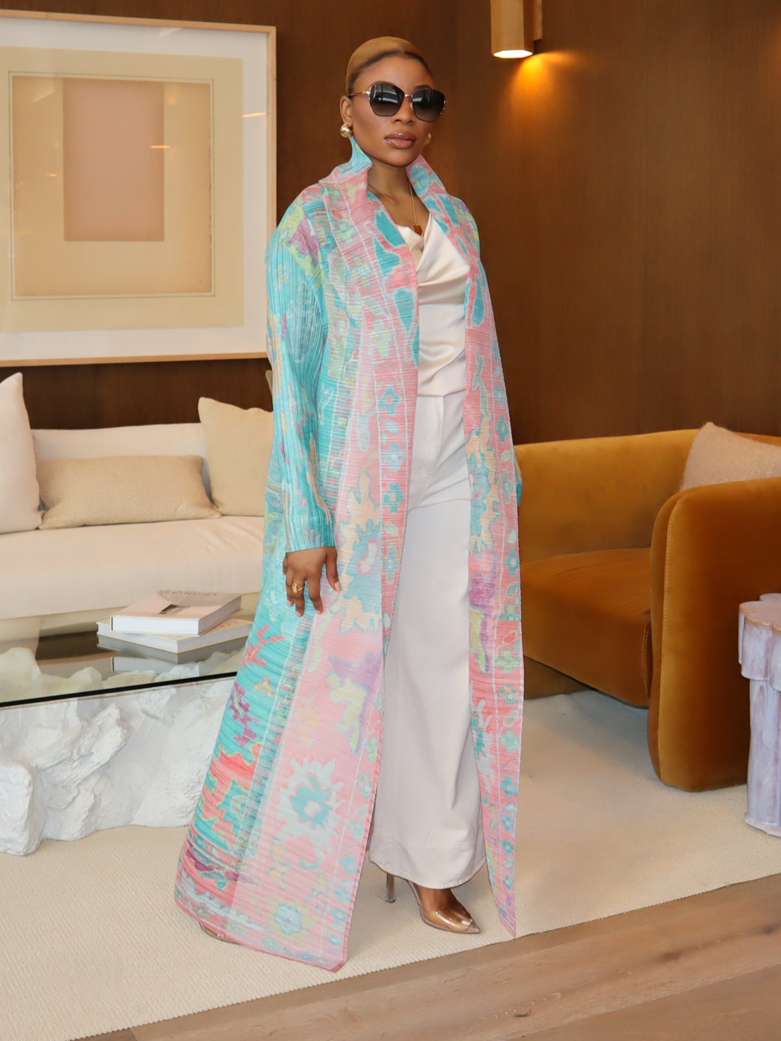 Tameka Plisse Robe (Aqua) - Ninth and Maple Kimono