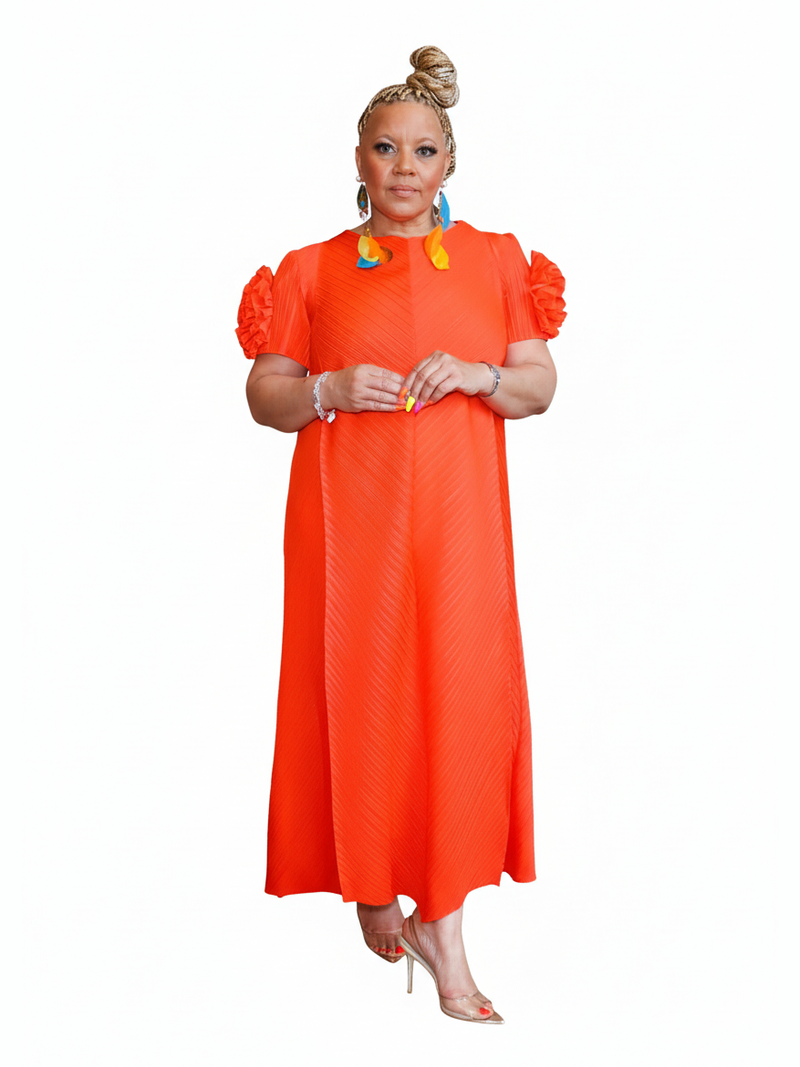 Esme Short Sleeve Dress - White Background