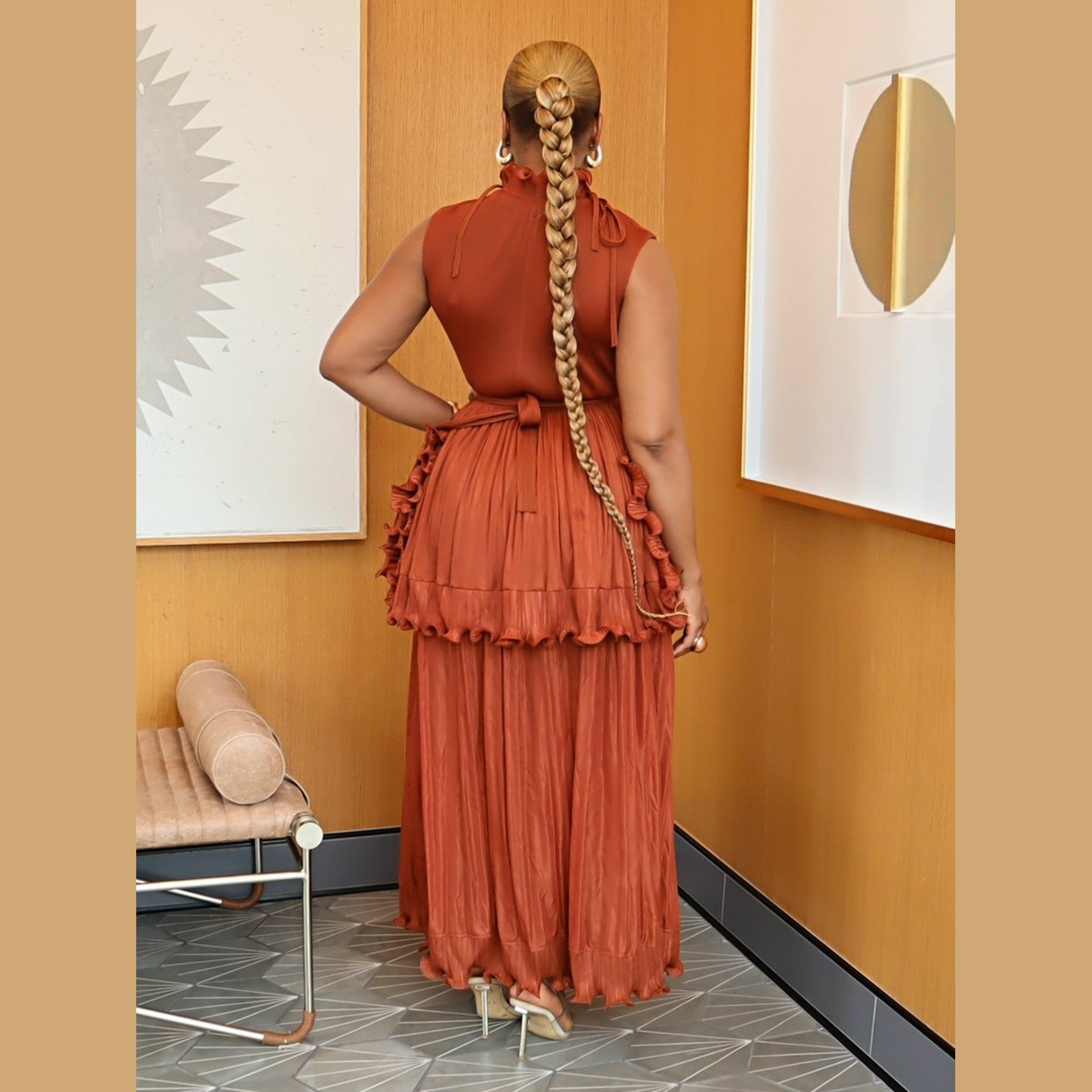 Ayana Layered Ruffle Dress (Sample)