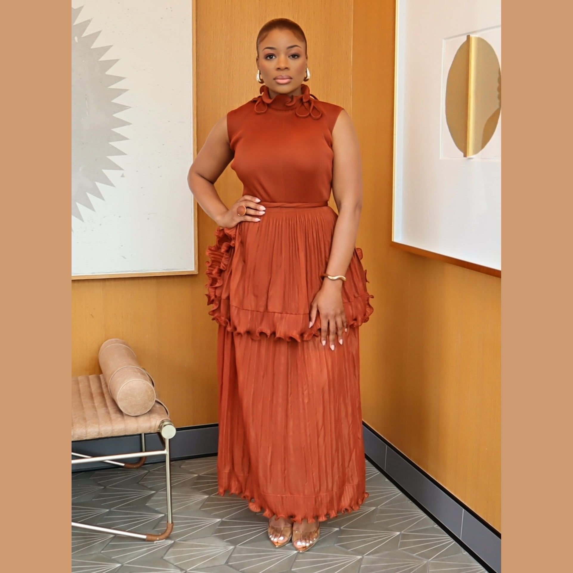 Ayana Layered Ruffle Dress (Sample)