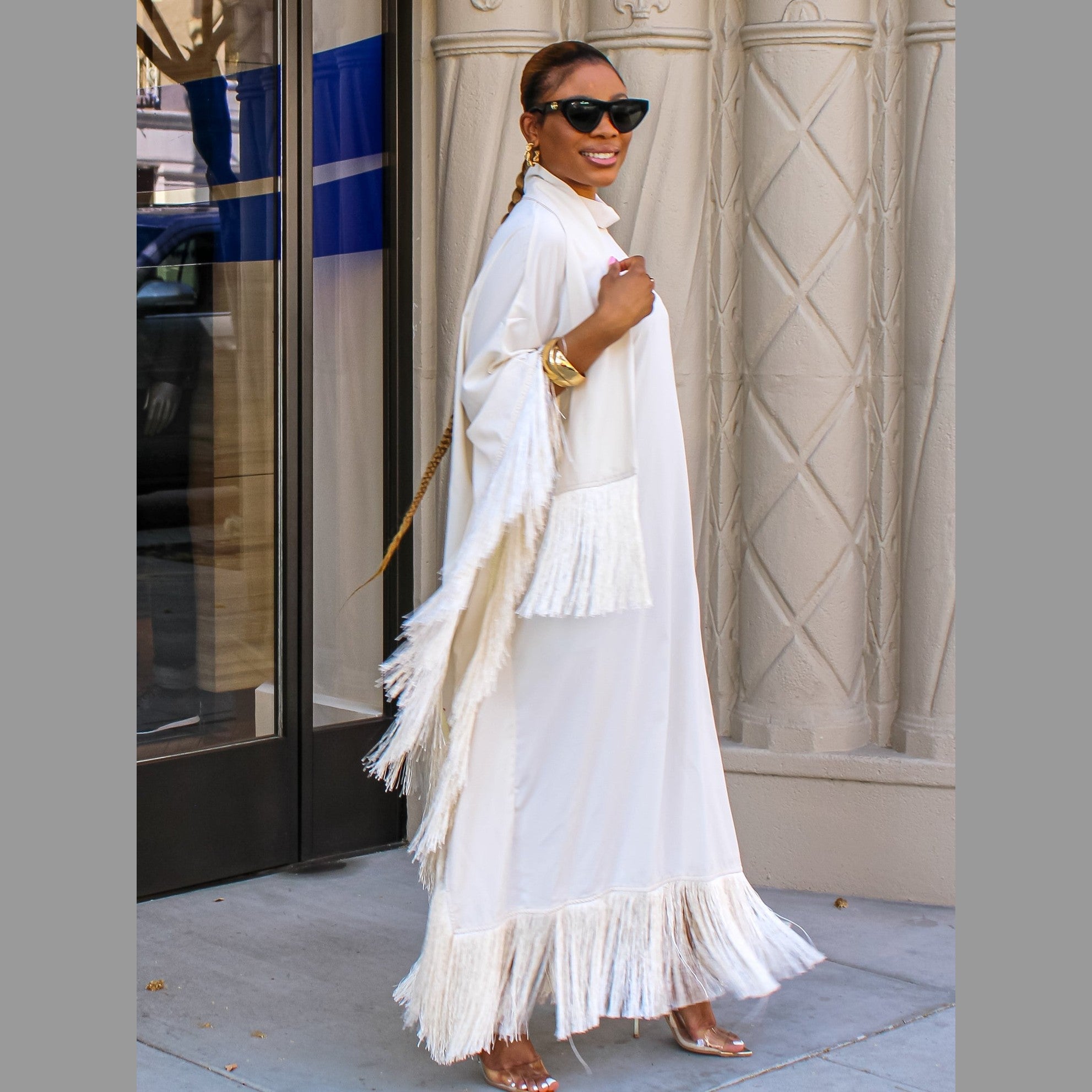 Queen Rania High-Neck Dress