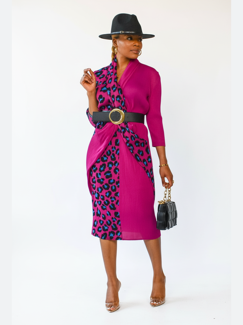 Serita Pleated Dress - White Background 2:3