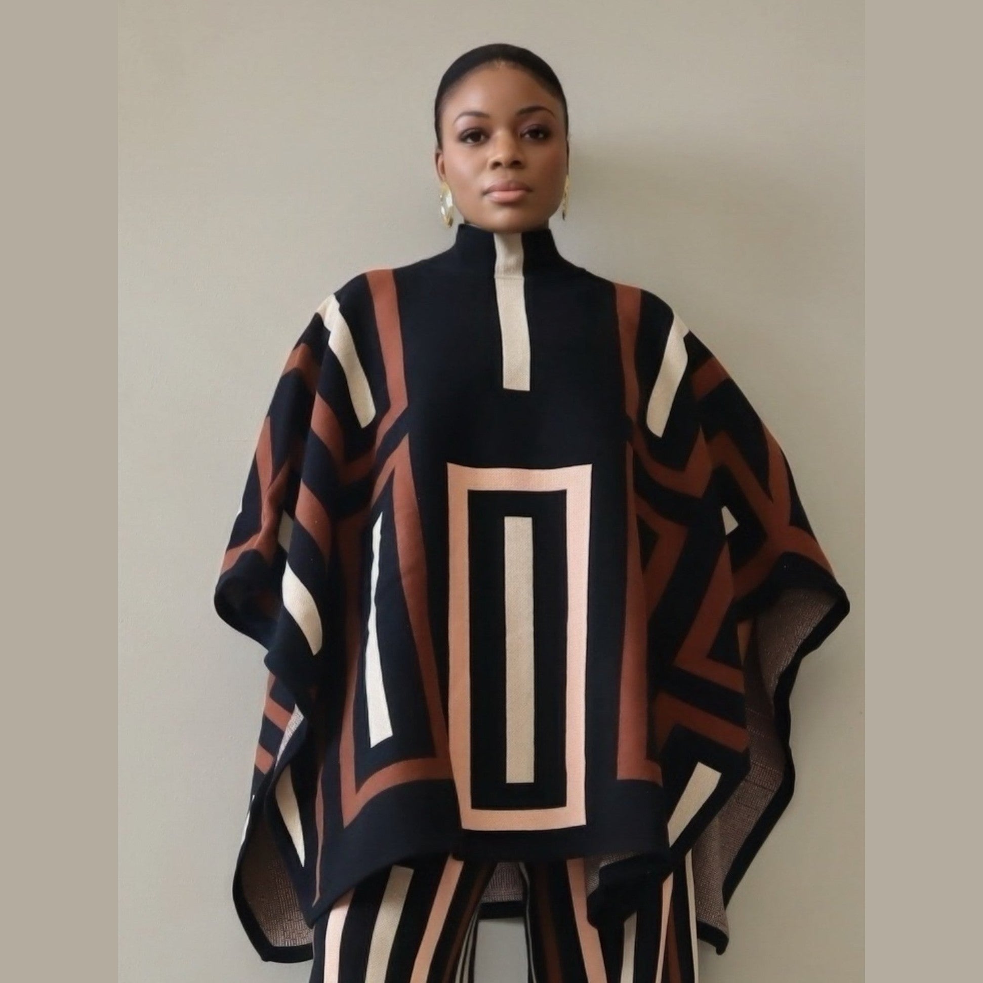 Viola Knit Poncho – Multicolor Knit Poncho