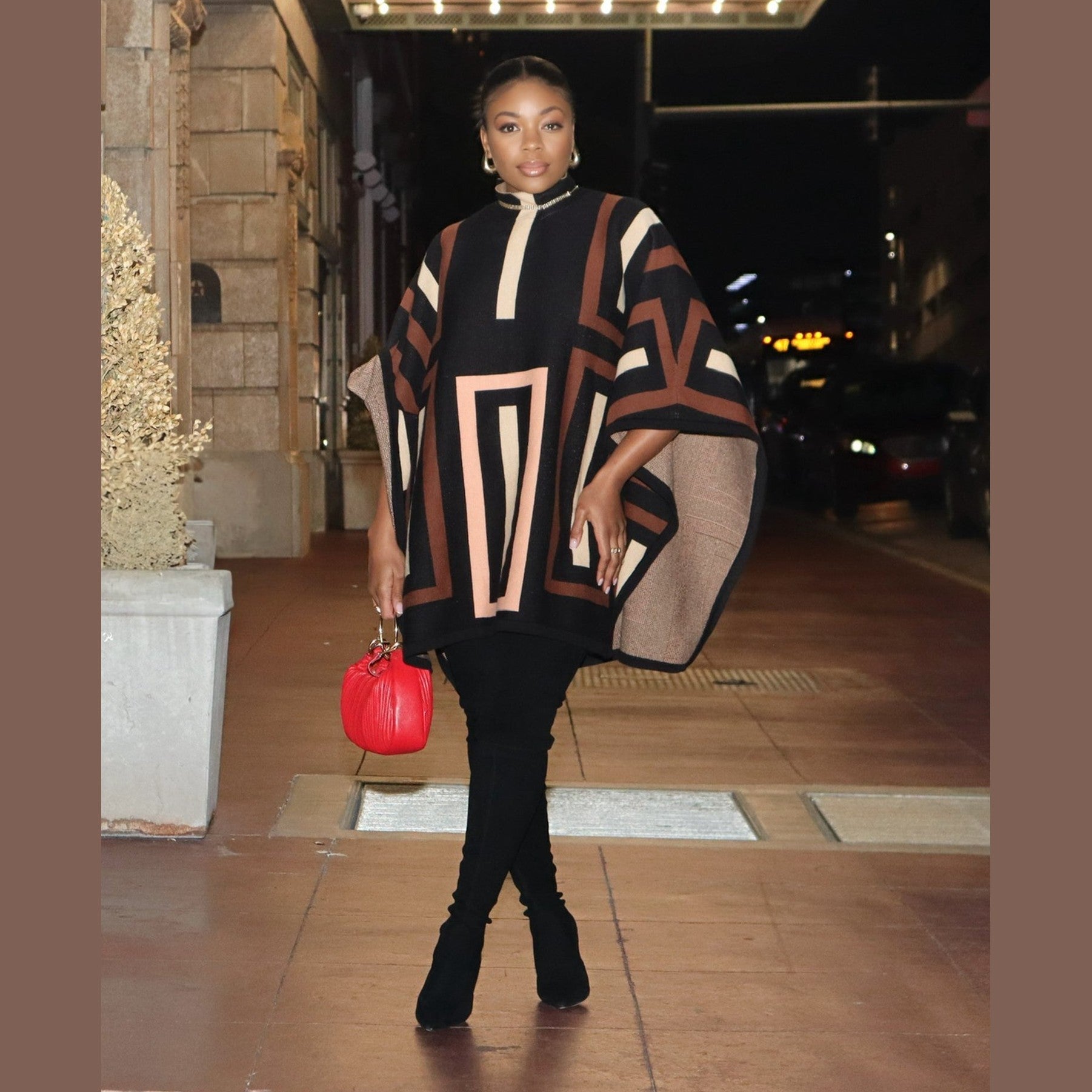 Viola Knit Poncho – Multicolor Knit Poncho