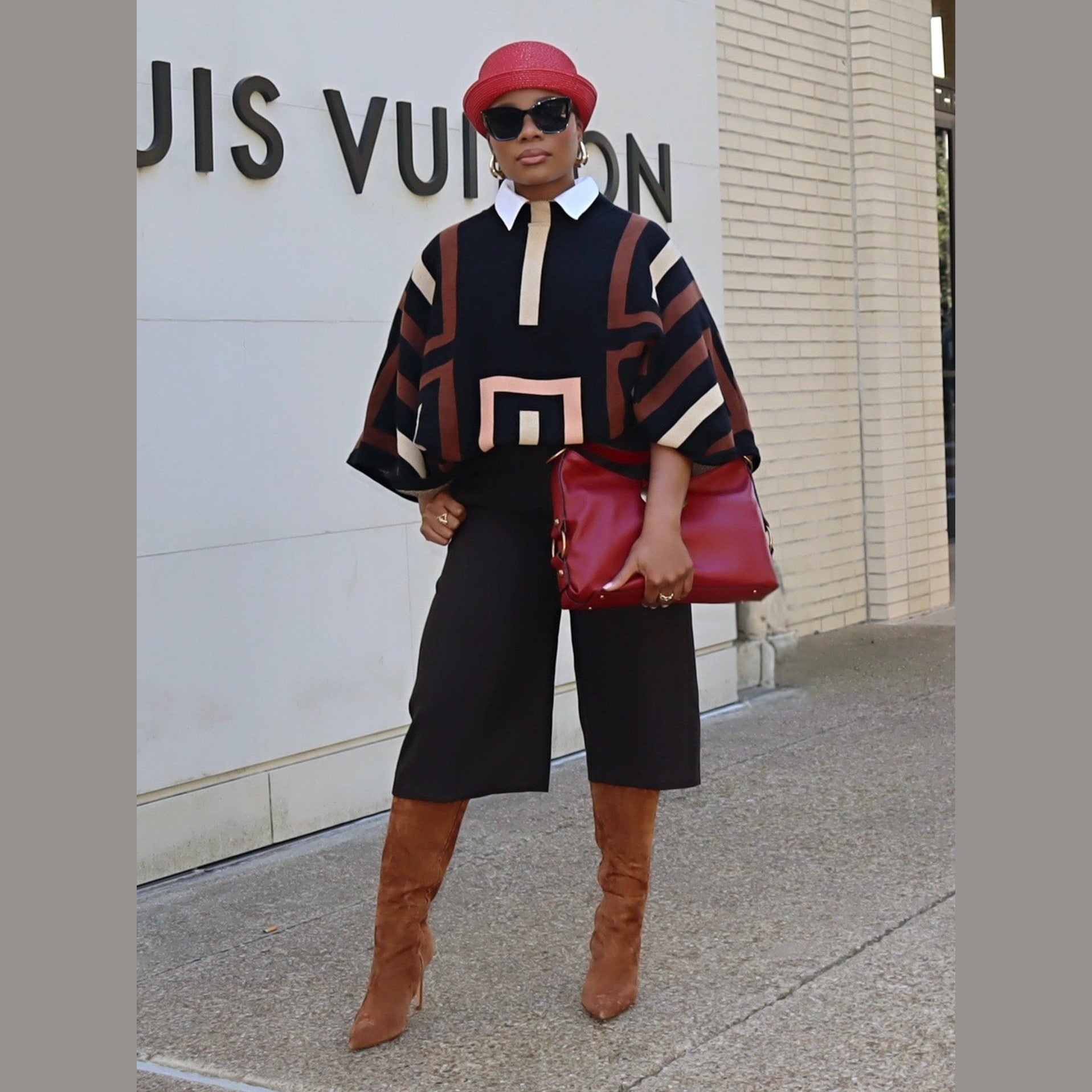 Viola Knit Poncho – Multicolor Knit Poncho