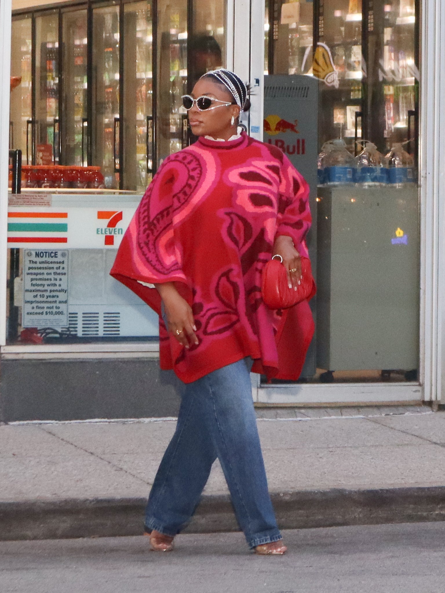 Viola Knit  Poncho (Pink)