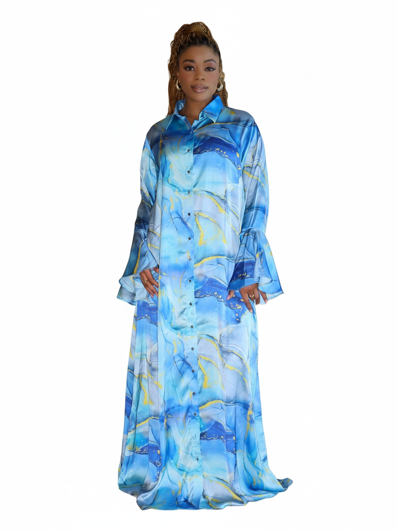 Yelana Button-Down Kaftan Dress S-L Yelana Button-Down Kaftan Dress S-L