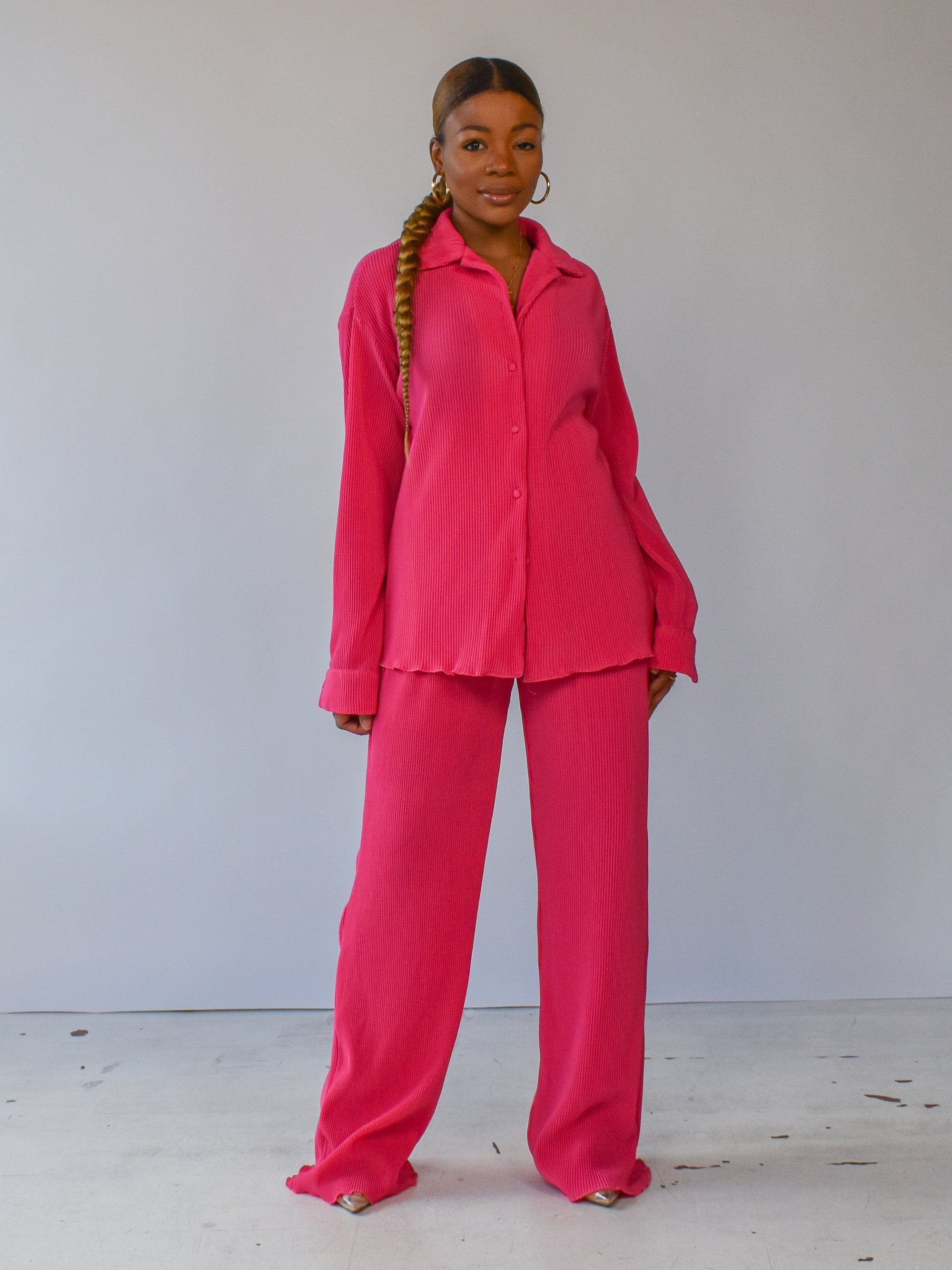 Nola Pant Set (Pink) - Ninth and Maple