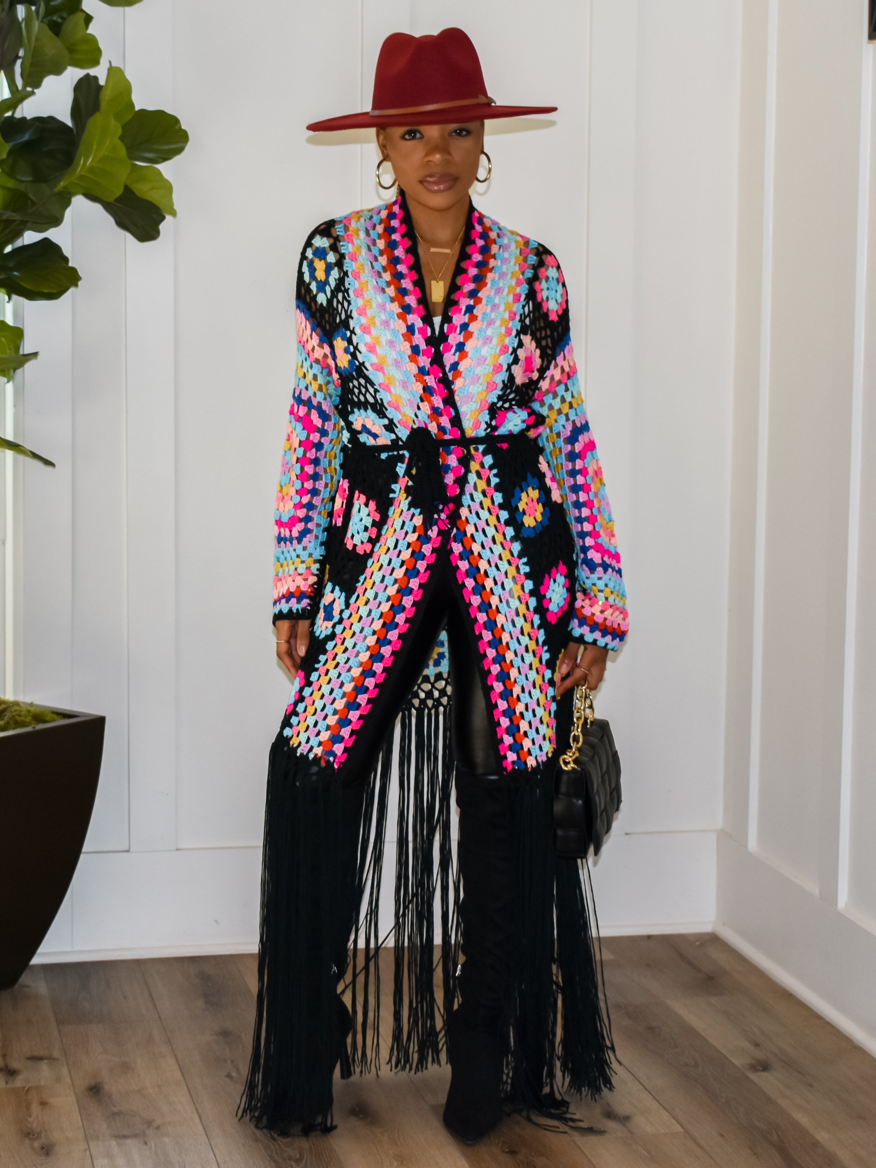 Full of Color Crochet Cardigan (Black) - Ninth and Maple Outerwear
