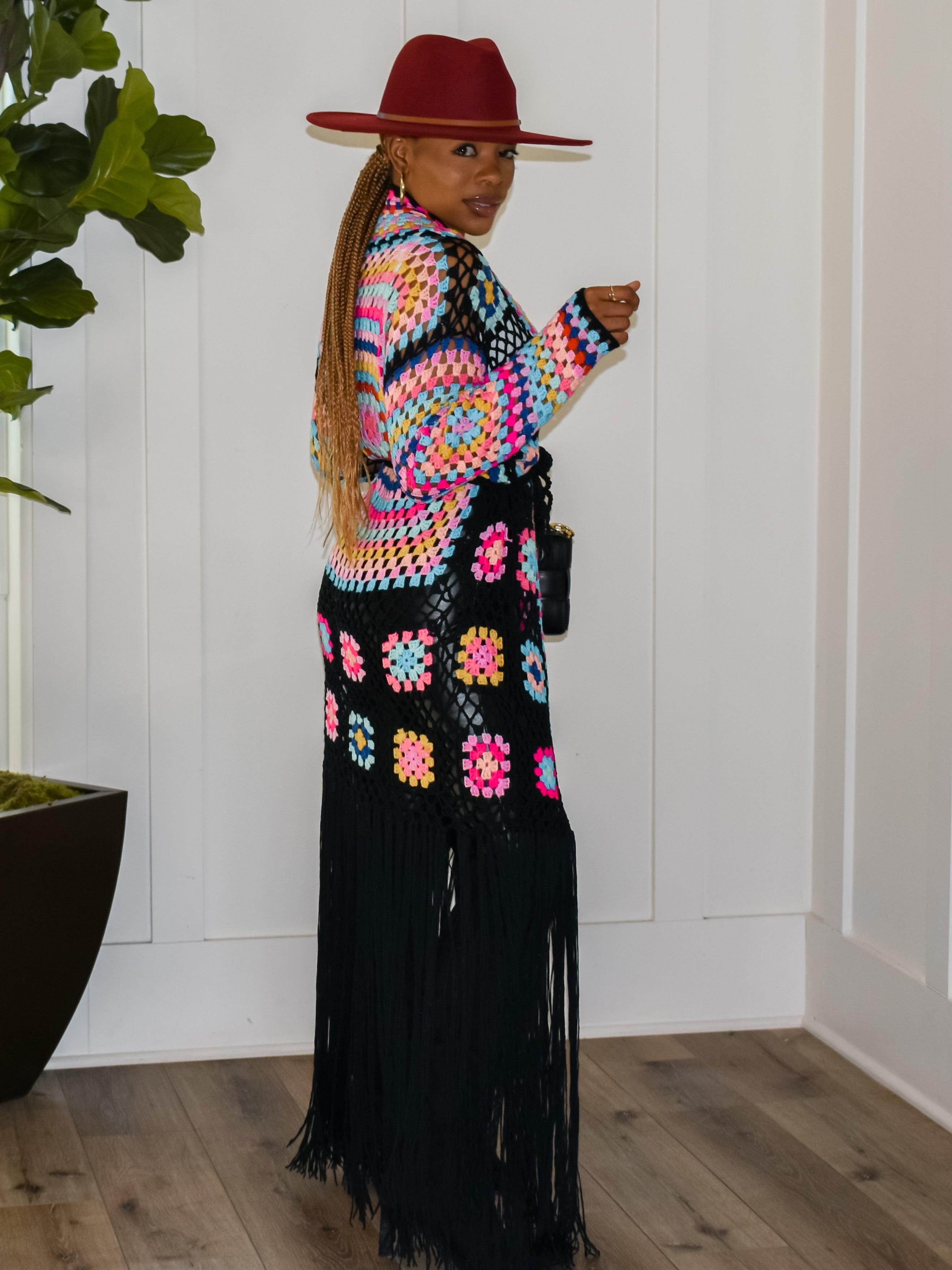 Full of Color Crochet Cardigan (Black) - Ninth and Maple Outerwear