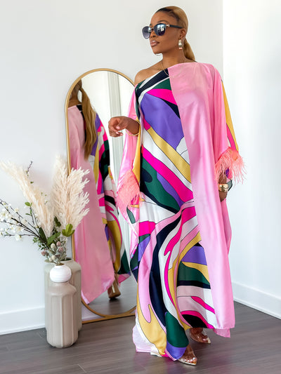 Devi Kimono Dress (Pink) - Ninth and Maple