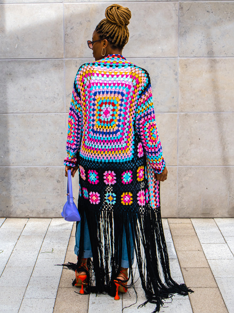 Full of Color Crochet Cardigan (Purple) - Ninth and Maple Outerwear