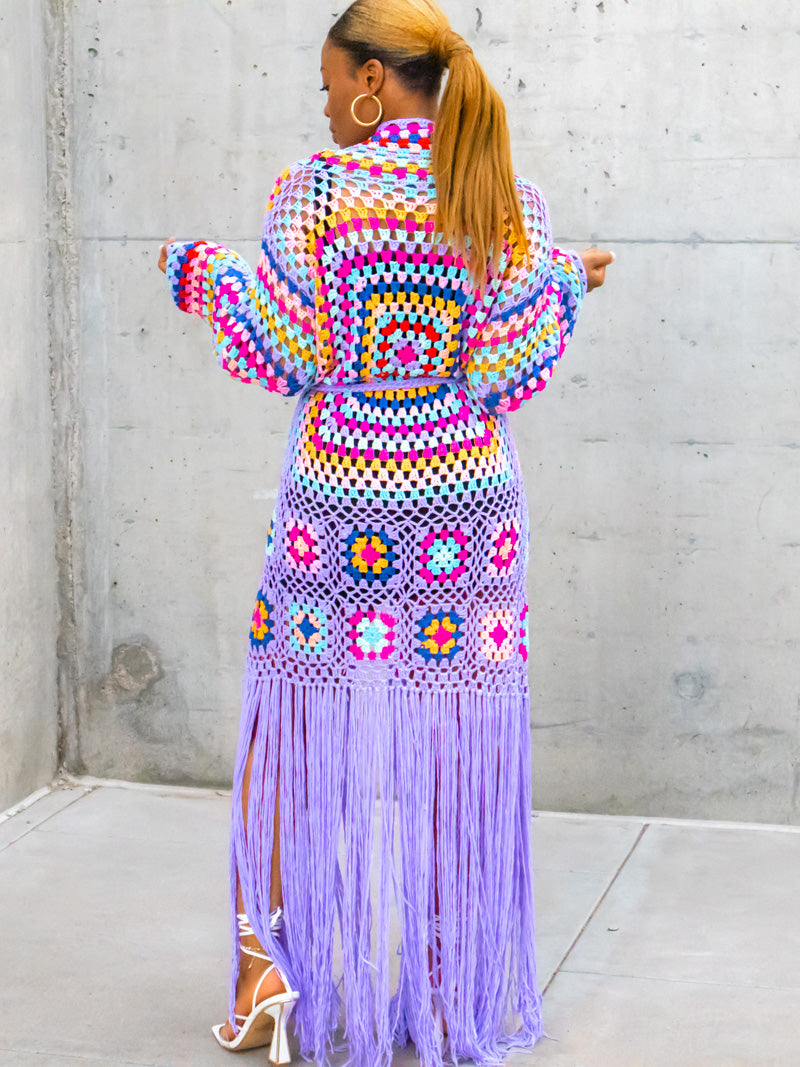 Full of Color Crochet Cardigan (Black) - Ninth and Maple Outerwear