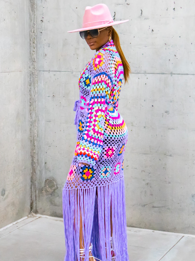 Full of Color Crochet Cardigan (Black) - Ninth and Maple Outerwear